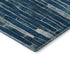 8' Blue And Ivory Striped Washable Area Rug With UV Protection