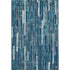 8' Blue And Ivory Striped Washable Area Rug With UV Protection