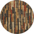 8' X 8' Coffee Rust And Copper Striped Washable Round Rug With UV Protection