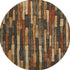 8' X 8' Coffee Rust And Copper Striped Washable Round Rug With UV Protection