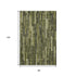 8' Olive Green And Beige Striped Washable Area Rug With UV Protection