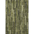 8' Olive Green And Beige Striped Washable Area Rug With UV Protection