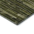 8' Olive Green And Beige Striped Washable Area Rug With UV Protection