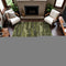 9' X 12' Olive Green And Beige Striped Washable Area Rug With UV Protection