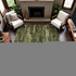 9' X 12' Olive Green And Beige Striped Washable Area Rug With UV Protection