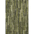 9' X 12' Olive Green And Beige Striped Washable Area Rug With UV Protection