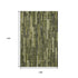 9' X 12' Olive Green And Beige Striped Washable Area Rug With UV Protection