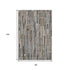 8' Pewter Gray And Silver Striped Washable Area Rug With UV Protection