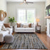 8' Pewter Gray And Silver Striped Washable Area Rug With UV Protection