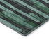 8' X 8' Sage Gray And Teal Striped Washable Round Rug With UV Protection