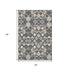 5' X 8' Graphite Peach And Ivory Geometric Washable Area Rug With UV Protection