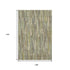 9' X 12' Artichoke Green Copper And Beige Striped Washable Area Rug With UV Protection