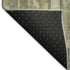 9' X 12' Artichoke Green Copper And Beige Striped Washable Area Rug With UV Protection