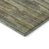 9' X 12' Artichoke Green Copper And Beige Striped Washable Area Rug With UV Protection