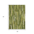 5' X 8' Green And Ivory Striped Washable Area Rug With UV Protection