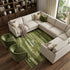 9' X 12' Green And Ivory Striped Washable Area Rug With UV Protection