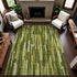 9' X 12' Green And Ivory Striped Washable Area Rug With UV Protection