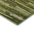 9' X 12' Green And Ivory Striped Washable Area Rug With UV Protection