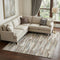 8' Ivory Gray And Brown Striped Washable Area Rug With UV Protection