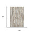 8' Ivory Gray And Brown Striped Washable Area Rug With UV Protection