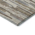 8' Ivory Gray And Brown Striped Washable Area Rug With UV Protection