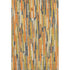 5' X 8' Orange Gold And Ivory Striped Washable Area Rug With UV Protection