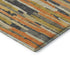 5' X 8' Orange Gold And Ivory Striped Washable Area Rug With UV Protection