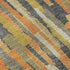5' X 8' Orange Gold And Ivory Striped Washable Area Rug With UV Protection
