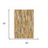 5' X 8' Orange Gold And Ivory Striped Washable Area Rug With UV Protection