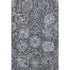5' X 8' Denim Blue Gray And Silver Damask Washable Area Rug With UV Protection