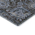 5' X 8' Denim Blue Gray And Silver Damask Washable Area Rug With UV Protection