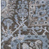 5' X 8' Denim Blue Gray And Silver Damask Washable Area Rug With UV Protection