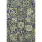 5' X 8' Fern Green Navy Blue And Ivory Damask Washable Area Rug With UV Protection