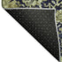 5' X 8' Fern Green Navy Blue And Ivory Damask Washable Area Rug With UV Protection