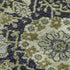 5' X 8' Fern Green Navy Blue And Ivory Damask Washable Area Rug With UV Protection