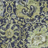 5' X 8' Fern Green Navy Blue And Ivory Damask Washable Area Rug With UV Protection