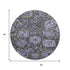 8' X 8' Purple Gray And Silver Damask Washable Round Rug With UV Protection