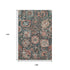 9' X 12' Salmon Teal And Peach Damask Washable Area Rug With UV Protection