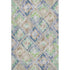 5' X 8' Beige Green And Blue Geometric Washable Area Rug With UV Protection