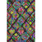 5' X 8' Black Red Pink And Green Geometric Washable Area Rug With UV Protection