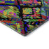 5' X 8' Black Red Pink And Green Geometric Washable Area Rug With UV Protection