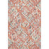 5' X 8' Coral Sky Blue And Mauve Geometric Washable Area Rug With UV Protection