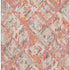 5' X 8' Coral Sky Blue And Mauve Geometric Washable Area Rug With UV Protection