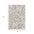 5' X 8' Ivory Brown And Gray Geometric Washable Area Rug With UV Protection
