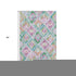 5' X 8' Lavender Teal And Orange Geometric Washable Area Rug With UV Protection