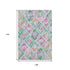 9' X 12' Lavender Teal And Orange Geometric Washable Area Rug With UV Protection