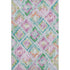 9' X 12' Lavender Teal And Orange Geometric Washable Area Rug With UV Protection