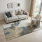 5' X 8' Beige Blue And Ivory Abstract Washable Area Rug With UV Protection
