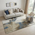 5' X 8' Beige Blue And Ivory Abstract Washable Area Rug With UV Protection