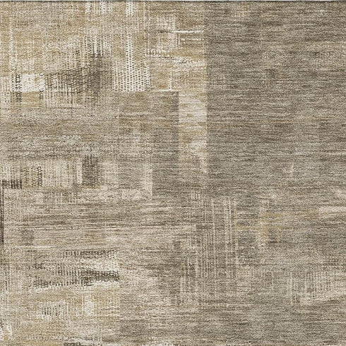 5' X 8' Coffee Beige And Ivory Abstract Washable Area Rug With UV Protection
